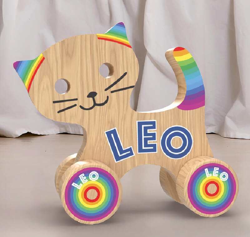 Juguete de madera para niños con impresión personalizada